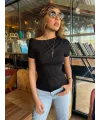 Kadın Kısa Kollu Tek Omuzu Açık Büzgülü Viskon Bluz