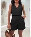 Kadın Kısa Kollu V Yakalı Bluz Ve Kısa Short Ikili Takım