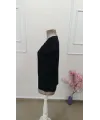 Kadın Kısa Kollu V Yakalı Dantelli önden Düğmeli Viskon Bluz