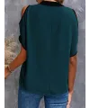 Kadın Kısa Kollu V Yakalı Ithal Krep Bluz