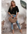 Kadın Kısa Kollu V Yakalı Viskon Bluz