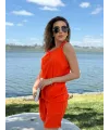 Kadın Kolsuz V Yaka Kuş Gözü Detay Bluz Short Aerobin Ikili Takım