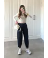 Kadın Krep Kumaş Balon Pantolon