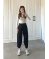 Kadın Krep Kumaş Balon Pantolon