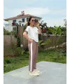 Kadın Modal Dokulu Kumaş Yanı şeritli Takım