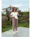 Kadın Modal Dokulu Kumaş Yanı şeritli Takım