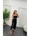 Kadın Ottoman Kumaş Likralı Midi Boy Kalem Etek Siyah