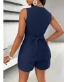 Kadın Sıfır Kollu önden Düğmeli Ithal Krep Ceket Ve Short Ikili Takım
