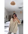 Kadın Tek Cepli Over Size Ketem Gömlek