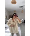 Kadın Tek Cepli Over Size Ketem Gömlek