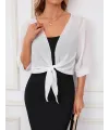 Kadın Truvakar Kol önden Bağlamalı Kısa şifon Bolero Ceket