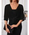 Kadın Truvakar Kol önden Bağlamalı Kısa şifon Bolero Ceket
