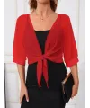 Kadın Truvakar Kollu önden Bağlamalı Kısa şifon Bolero Ceket