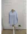 Kadın Truvakar Kollu Yakalı Rahat Gömlek