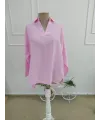 Kadın Truvakar Kollu Yakalı Rahat Gömlek