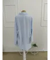 Kadın Truvakar Kollu Yakalı Rahat Gömlek