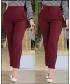 Kadın üste Oturan Paçası Bilek üzerinde Biten Atlas Kumaş Pantolon 36 (S) - 48 (4XL)