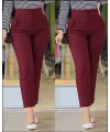 Kadın üste Oturan Paçası Bilek üzerinde Biten Atlas Kumaş Pantolon 36 (S) - 48 (4XL)