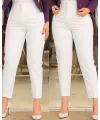 Kadın üste Oturan Paçası Bilek üzerinde Biten Atlas Kumaş Pantolon 36 (S) - 50 (5XL)