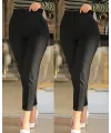 Kadın üste Oturan Paçası Bilek üzerinde Biten Krep Kumaş Kumaş Pantolon 36 (S) - 50 (5XL)