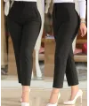Kadın üste Oturan Paçası Bilek üzerinde Biten Krep Kumaş Kumaş Pantolon 36 (S) - 50 (5XL)