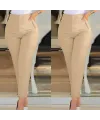 Kadın üste Oturan Paçası Bilek üzerinde Biten Krep Kumaş Pantolon 36 (S) - 50 (5XL)