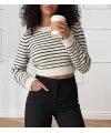 Kadın Uzun Kollu Balıkçı Yaka Crop Triko Bluz