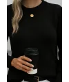 Kadın Uzun Kollu Bisiklet Yaka Triko Bluz