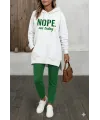 Kadın Uzun Kollu Kapşonlu Bağcıklı Viskon Iki Iplik Sweat