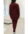 Kadın Uzun Kollu Kapşonlu Meloni Bluz Ve Pantolon Ikili Takım