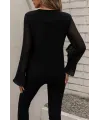 Kadın Uzun Kollu V Yakalı Kolları Ispanyol Detayı Sandy Bluz
