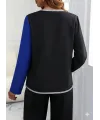 Kadın Uzun Kollu V Yakalı Pul Payet Işlemeli Ithal Krep Bluz