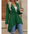 Kadın Uzun Kollu Yakalı önden Düğmeli Uzun Atlas Blazer Ceket