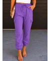 Kadın Yüksek Bel Bağcıklı Cepli Paça Ağzı Lastikli Parasüt Pantolon