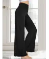 Kadın Yüksek Bel Beli Geniş Paçalı Uzun Janjan Krep Pantolon