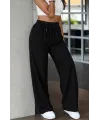 Kadın Yüksek Bel Lastikli Bağcıklı Kot Pantolon
