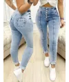 Kadın Yüksek Bel önden Düğmeli Jean Pantolon