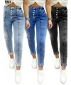Kadın Yüksek Bel önden Düğmeli Jean Pantolon