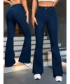 Kadın Yüksek Bel Paçaya Doğru Geniş Kot Pantolon