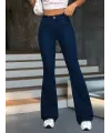 Kadın Yüksek Bel Paçaya Doğru Geniş Kot Pantolon