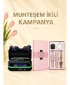 Kadınlara Özel Bileklik Hediyeli Akıllı Saat Ve Dijital Göstergeli Anc Özellikli Bluetooth Kulaklık