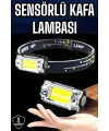 Kafa Lambası El Fenerli Kamp Lambası Usb Şarjlı Esnek Lamba