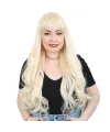 Kahküllü Uzun Dalgalı Fiber Sentetik Peruk - Platin