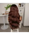 Kahve Karamel Geniş Dalgalı Fiber Sentetik Tül Peruk