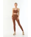 ieg™ KAHVE MI  3921 Soft Seamless Ripli Tayt Yoga Takımı