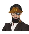 Kahve Şapkalı Pipolu Jack Sparrow Gözlüğü