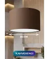 Kahverengi Kumaş Başlıklı Sarkıt Avize 35 CM