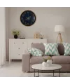Kahverengi Mermer Desenli 36 Cm Duvar Saati