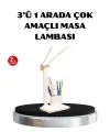 Kalemlik Ve Telefon Standlı Masa Lambası – Kısılabilir Led Işık, Göz Dostu Tasarım