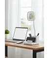 Kalemlikli Masa Üstü Vantilatör Usb Şarjlı Fan:8.9 Cm Ve Akrobat Ayak 23 Cm+kalemlik:36.5 Cm Telefonluk IEG7O88